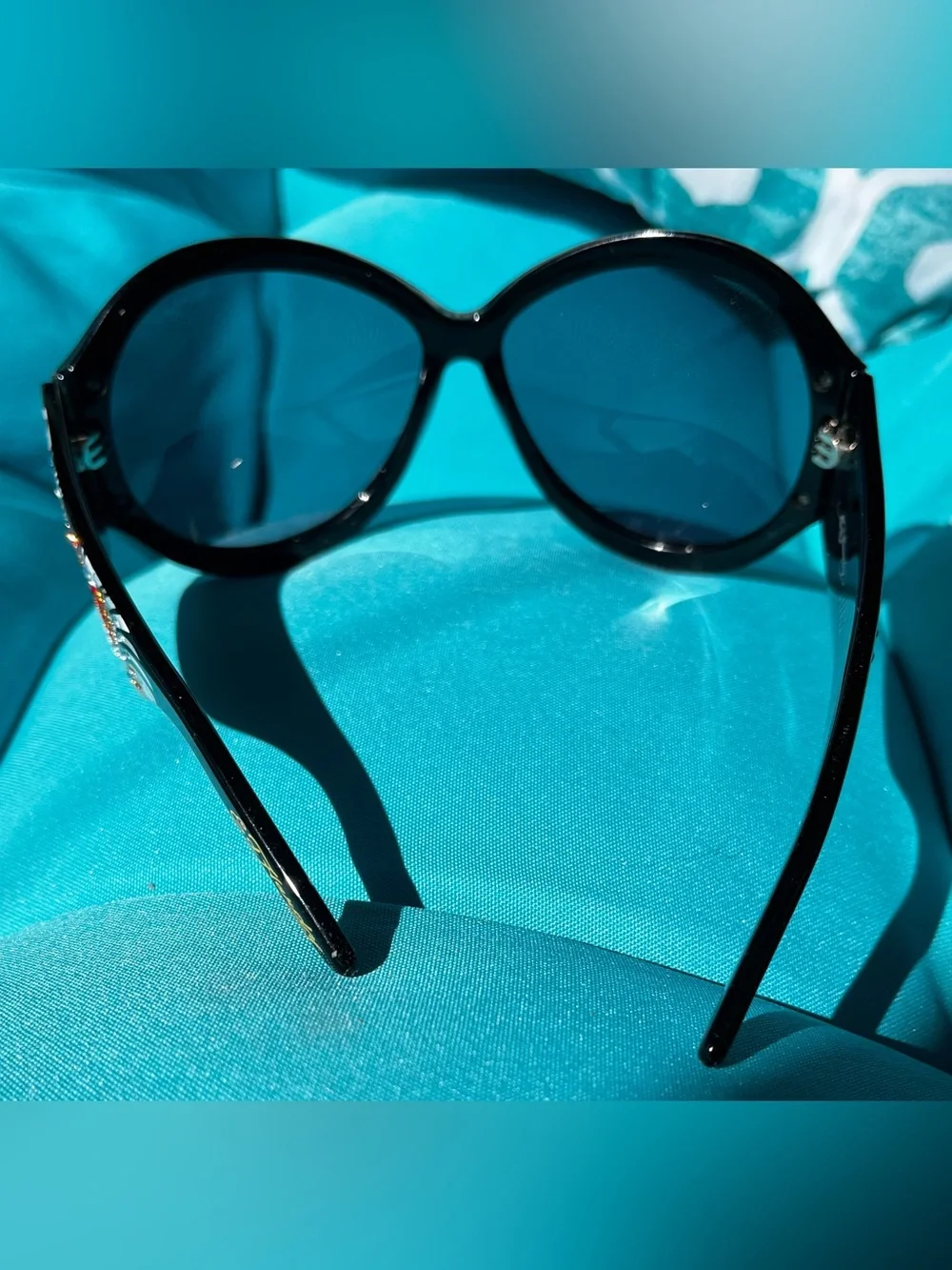 Ed Hardy Crystal Embellished Black Oversized Koi Women’s Sunglasses